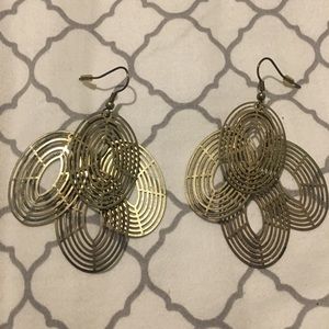Gold toned dangling earrings